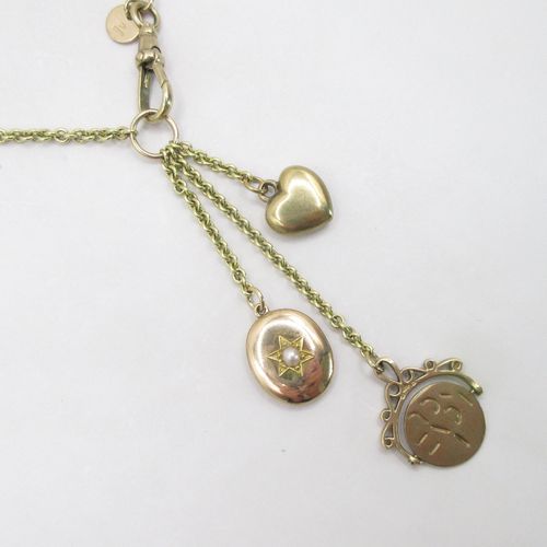 Pearl Star Locket All Hearts Short Signature Charm Necklace