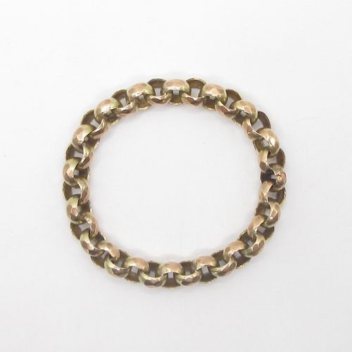 Antique Guard Chain Ring - Faceted Round Belcher - Size O1/2
