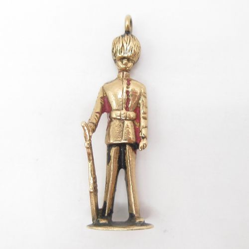 Enamel Bearskin Royal Guard British Vintage Gold Charm
