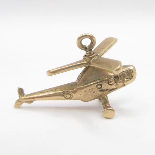 British Vintage Gold Helicopter Charm
