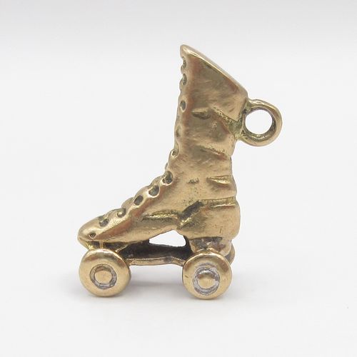 British Vintage Gold Roller Skate Charm