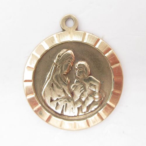 British Vintage Virgin Mary Gold Charm