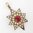 Large Antique Pearl and Red Paste Star Pendant