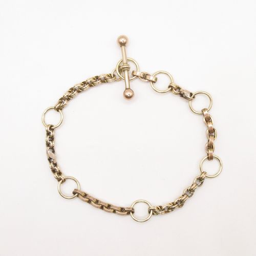 Mixed Link Naked Bracelet with T Bar Fastening NMLB