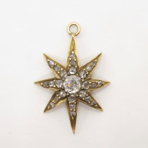 Victorian Old Cut and Rose Cut Diamond Star Charm​