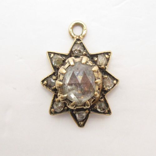 Victorian Rose Cut Diamond Star Charm