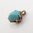 Antique Oval Claw Set Turquoise Charm