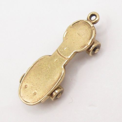 British Vintage Gold Flat Roller Skate Charm
