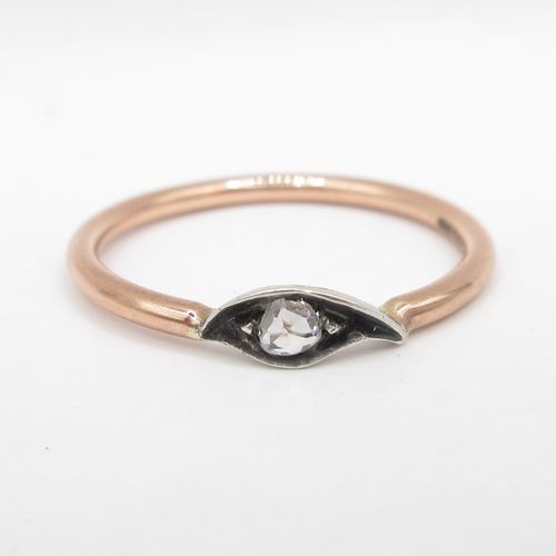 Rose Cut Diamond Tiny Leaf Ring