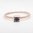 Square Set Ruby Solitaire Rose Gold Ring