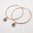 Pearl Garnet Star Disc Mis-Matched Rose Gold Pair Charm Hoop Earrings