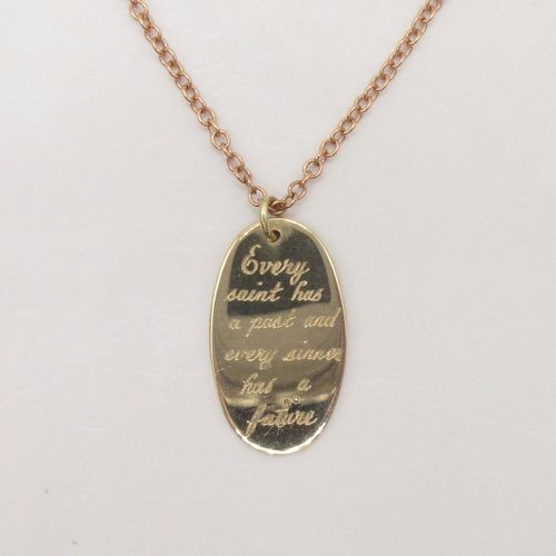 Every Saint Engraving Disc Necklace