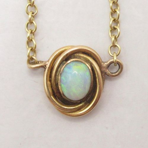 Opal Love Knot Necklace
