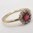 Diamond and Red Paste Cluster Ring