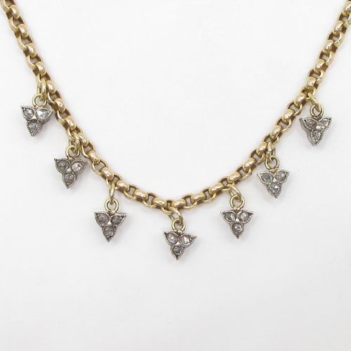 Diamond Arrow Tip Fringe Necklace