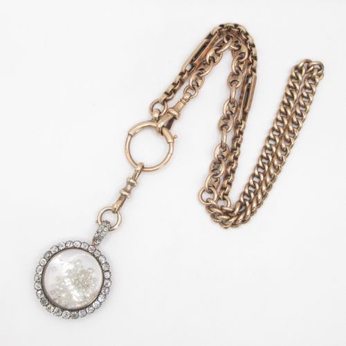 Old Cut Diamond Shaker Locket Mixed Link Uber Clasp Necklace