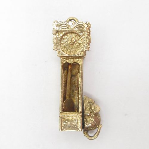 Hickory Dickory Dock The Mouse Ran Up The Clock British Vintage Gold Charm
