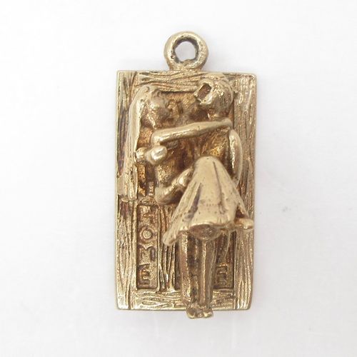 Newly Weds Over The Threshold British Vintage Gold Charm