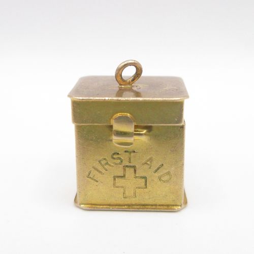 British Vintage Gold Charm First Aid Box Charm