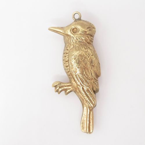 Kookaburra Bird British Vintage Gold Charm