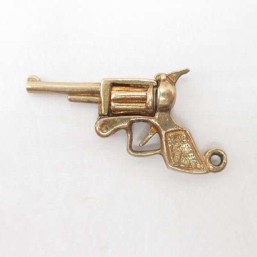British Vintage Gold Charm Revolver Pistol