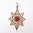 Large Antique Pearl and Red Paste Star Pendant