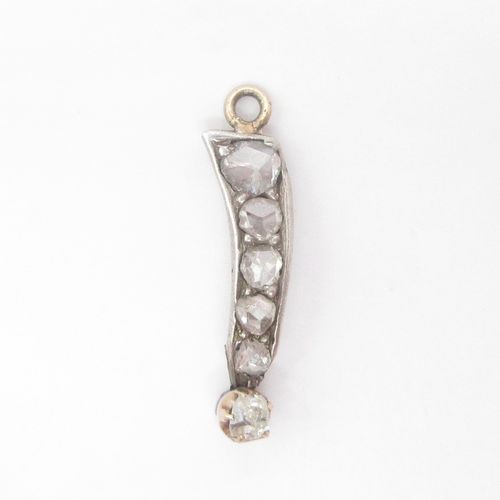 Rose Cut and Old Cut Diamond Exclamation Mark Charm