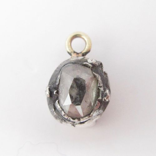 Old Cut Closed Back Setting Diamond Solitaire Charm