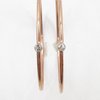 Old Cut Diamond Solitaire Studded Rose Gold Hoop Earrings