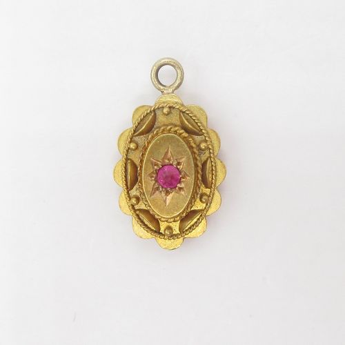 Pink Sapphire Oval Disc Charm