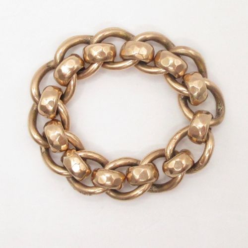 Chunky Faceted Roller Ball Curb Chain Ring - Size N