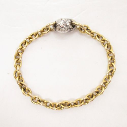 Old Cut Diamond Pinch Set Chain Ring - Size O.