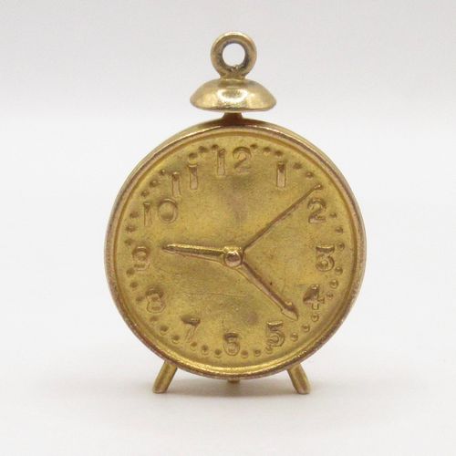 British Vintage Gold Round Clock Charm