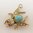 Victorian Old Cut and Rose Cut Diamond Turquoise Insect Bug Charm