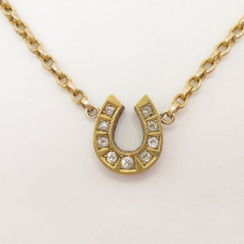Old Cut Diamond Horseshoe Necklace