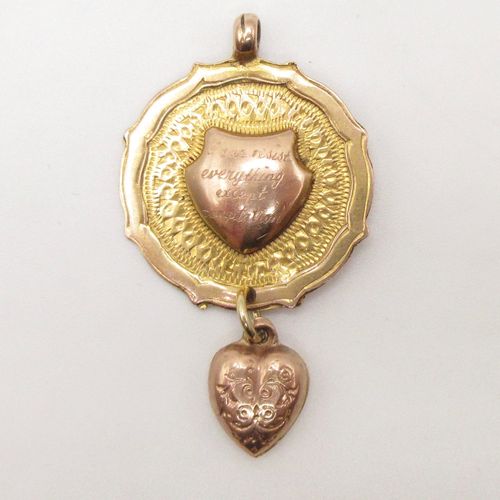 I Can Resist Everything Medallion with Heart Pendant Charm