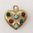 British Vintage Gold Colourful Paste Stone Heart Charm