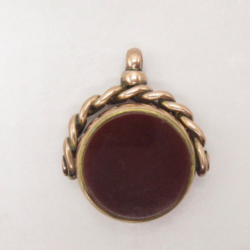 Antique Carnelian and Bloodstone Spinner Pendant Charm Fob