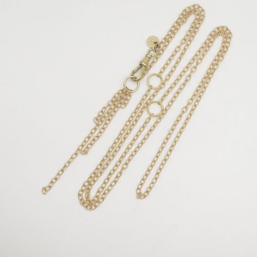 Gold Rope Link Naked Long Signature Necklace