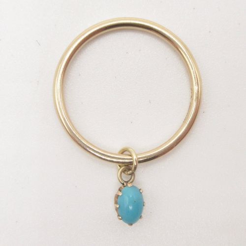 Oval Turquoise Solitaire Charm Ring