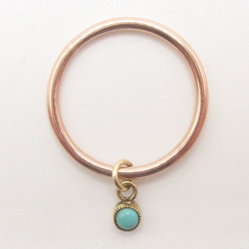 Solitaire Turquoise Charm Ring