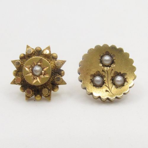 Flower and Star Pearl Mis-Matched Stud Earrings