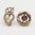 Pearl Heart and Almandine Garnet Mis-Matched Stud Earrings