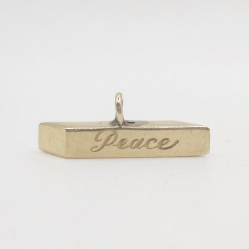"Peace" Engraved Toggle Charm