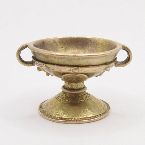 Antique English Large Ornate Chalice Charm​ with orginal 9ct mark.