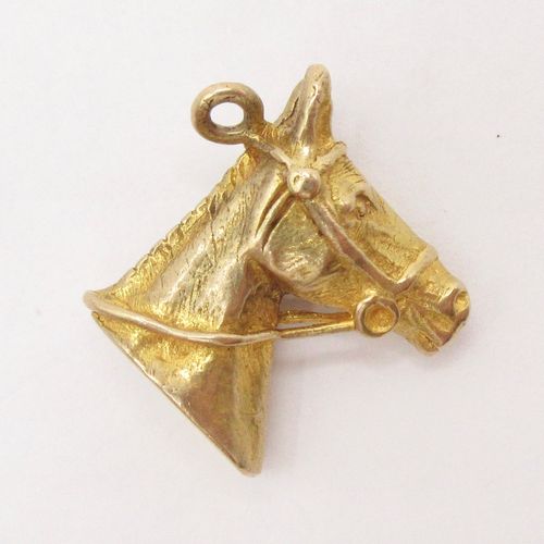 British Vintage Gold Horse Head Charm