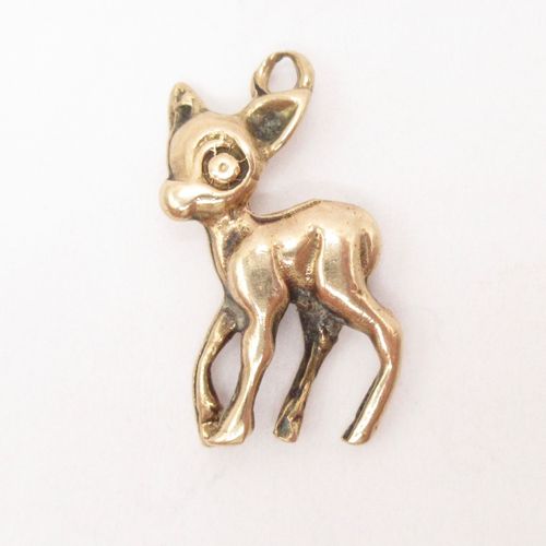 British Vintage Gold Bambi Deer Charm