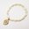 Vintage St. Christopher Charm Antique Mother Pearl Beaded Bracelet
