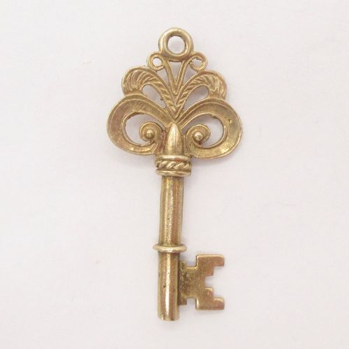 British Vintage Gold Ornate Antique Key Charm