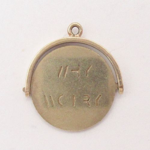 Vintage British Gold Why Worry Spinner Charm